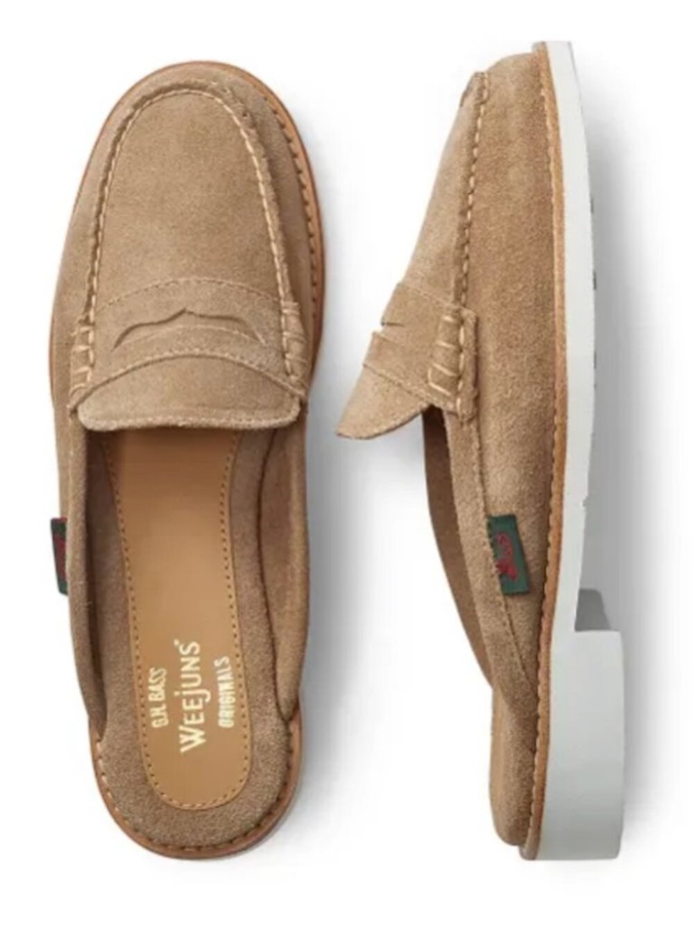 G.H. Bass Weejuns Womens Larson Wynn Suede‎ Loafer Mule Desert Sand BAZ2W407 7.5